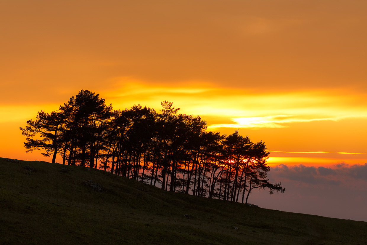 Sonnenuntergang am Hohenbol, Schwäbische Ab