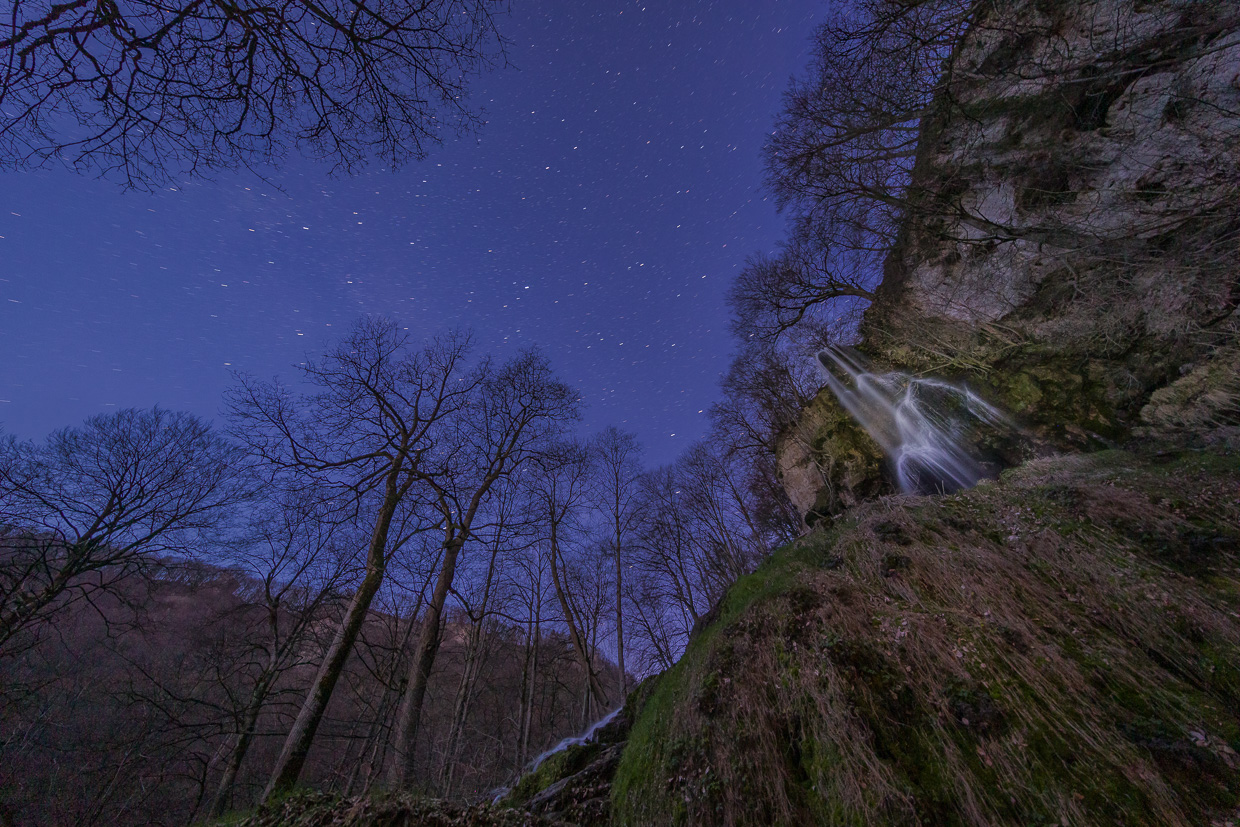 Nächtlicher Wasserfall Bad Urach