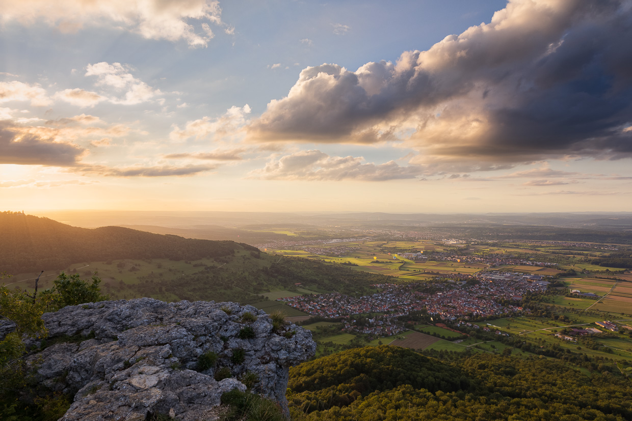 Blick vom Breitenstein Richtung Dettingen unter Teck