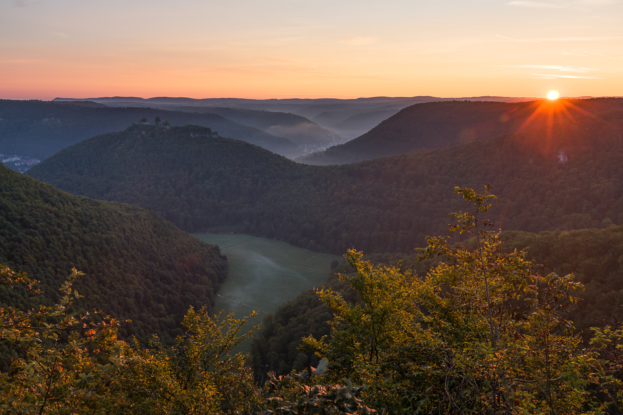 Blick vom Rutschenfelsen Richtung Hohenurach